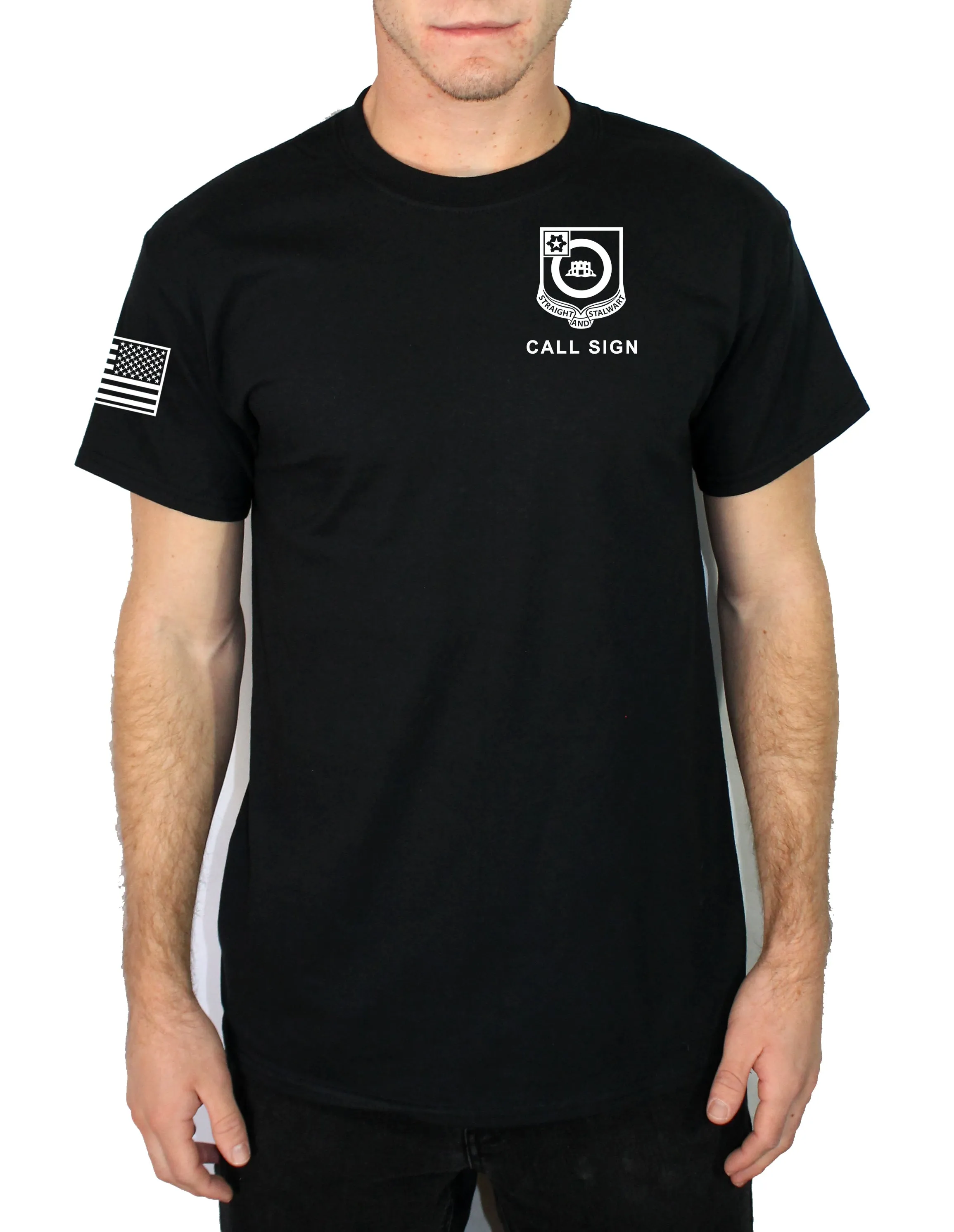 1000# Club Centurion Co 50-50 Blend Black Unisex PT Short Sleeve Shirt. Approved for PT.