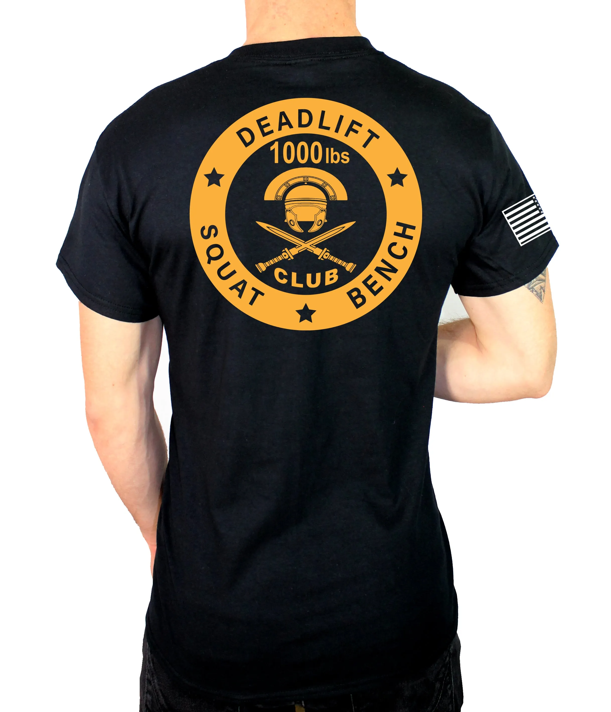 1000# Club Centurion Co 50-50 Blend Black Unisex PT Short Sleeve Shirt. Approved for PT.