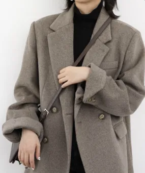 Alexa - Effen blazer van wol, halflang
