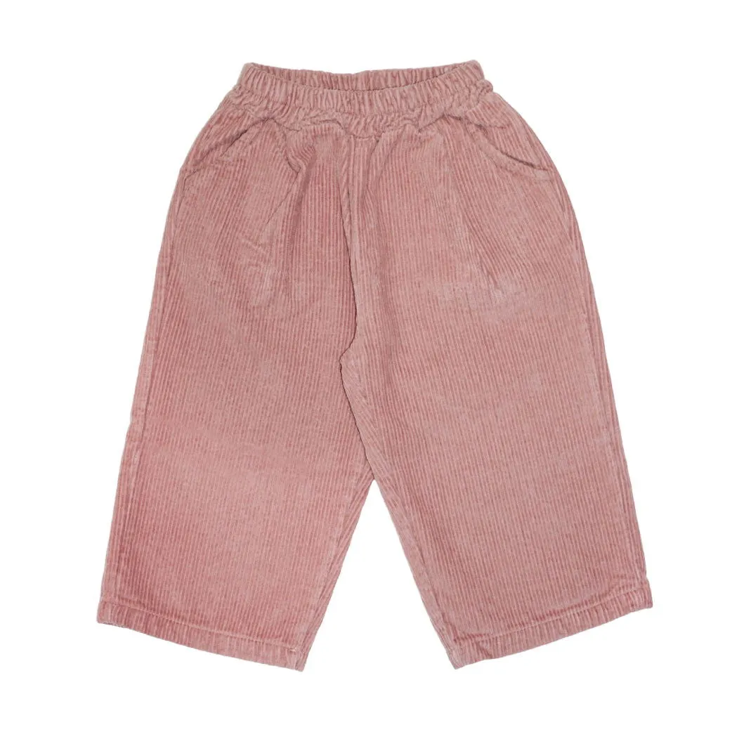 Bow Corduroy Pants Pink