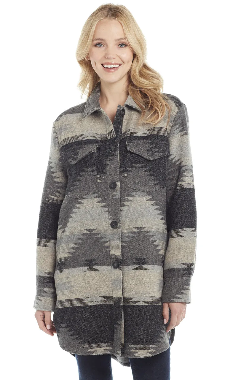 Cripple Creek Gray Multi Shacket-CR16249-50