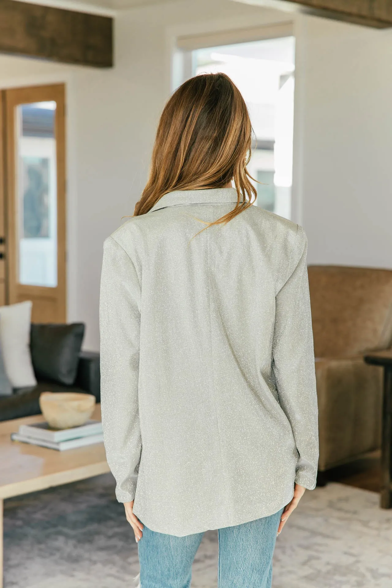 FINAL SALE!! Subtle Shimmer Blazer in Champagne