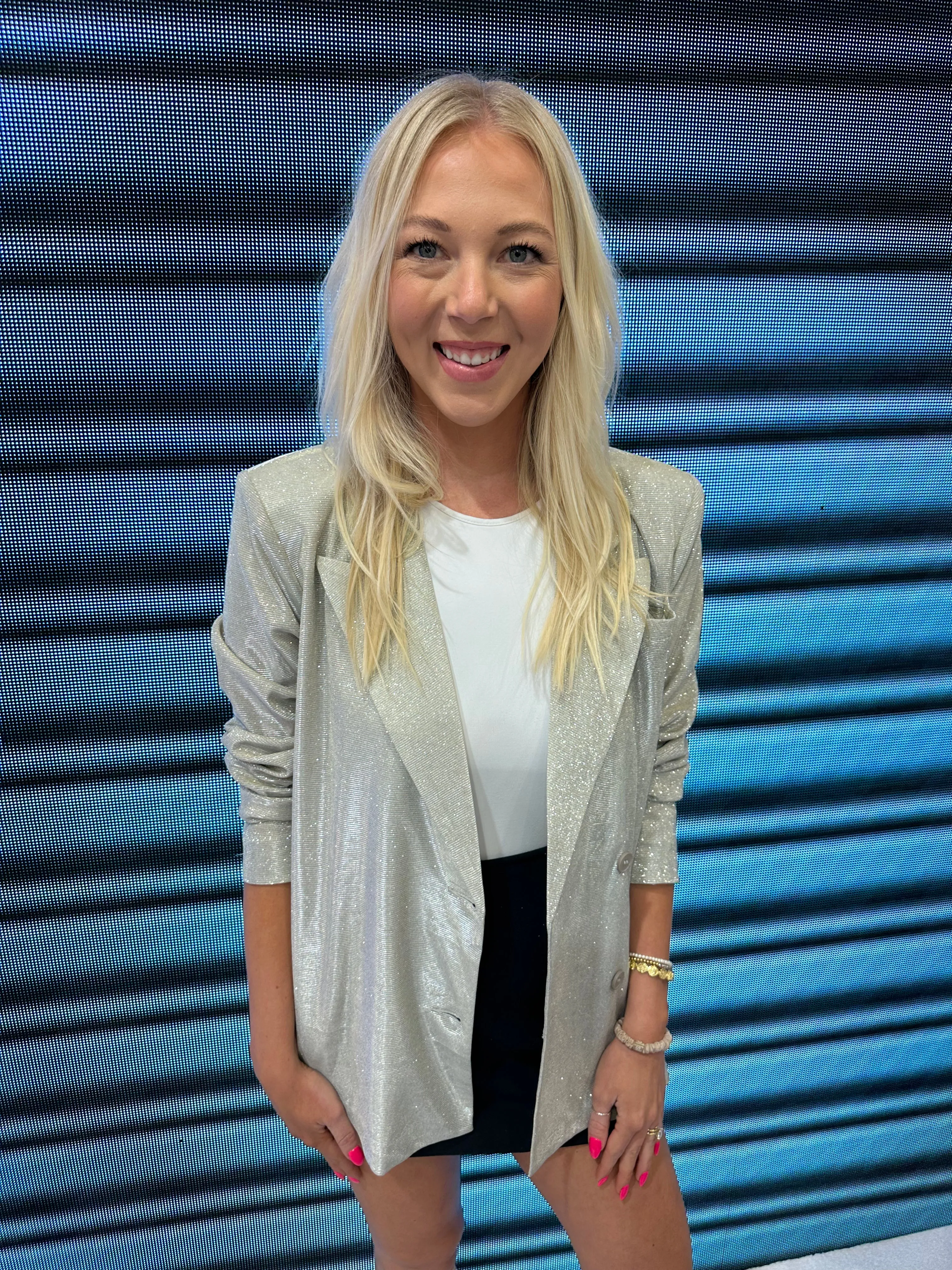 FINAL SALE!! Subtle Shimmer Blazer in Champagne