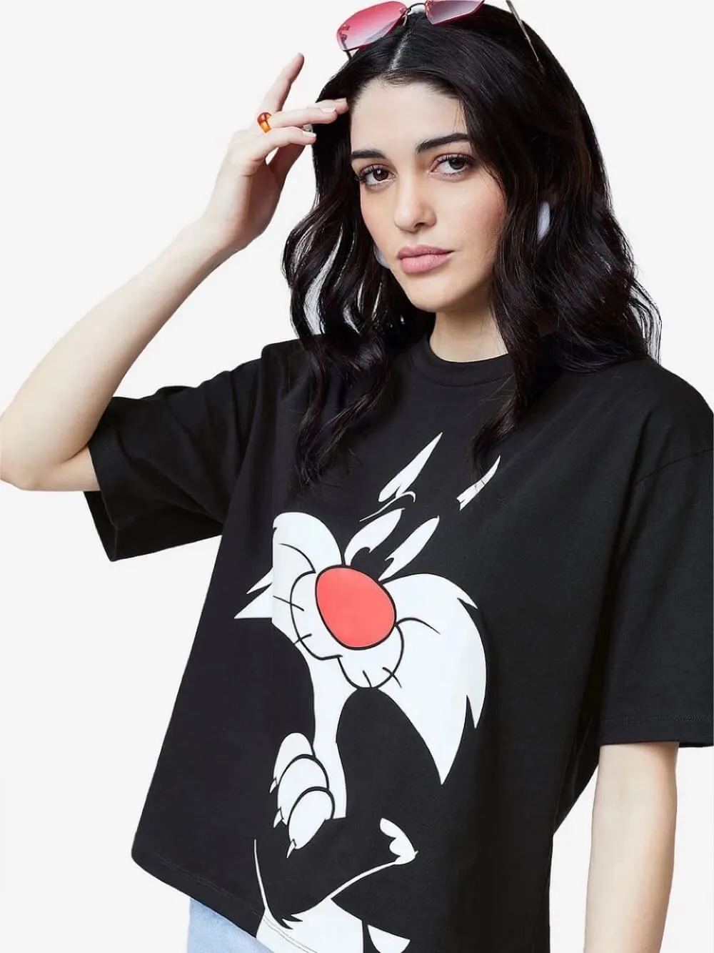 Looney Tunes Sylvester Cat Printed Womens Drop Shoulder T-shirt In Low Price Premium Quality Legacy Boutiques Dhaka