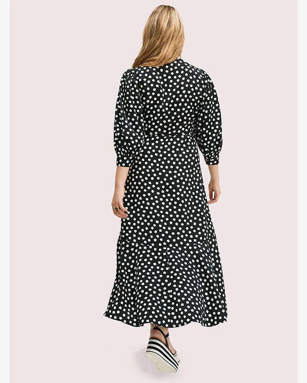 Size 6 Kate Spade Black White Cloud Dot Wrap Dress