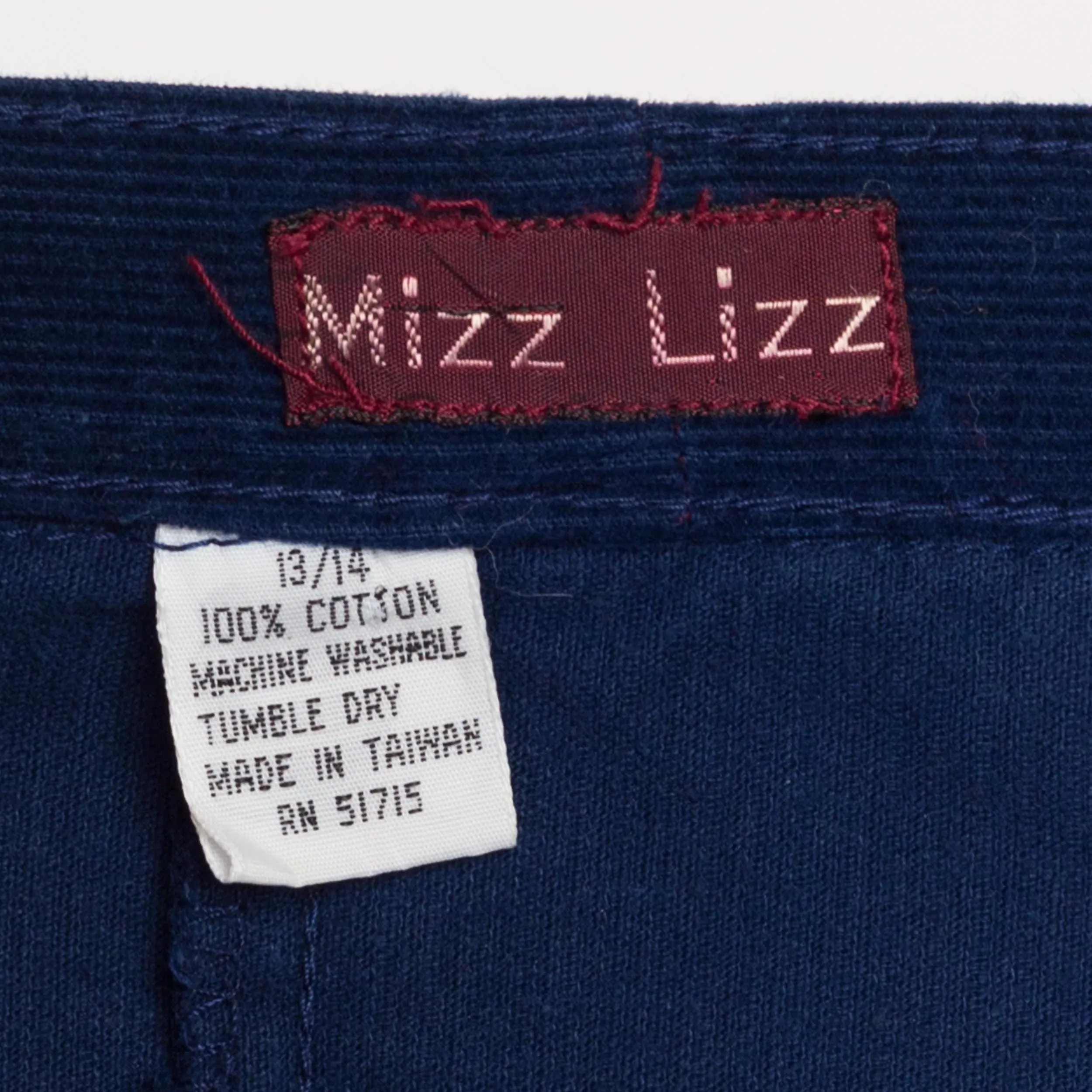 Small 70s Blue Corduroy Midi Wrap Skirt 25"-27"